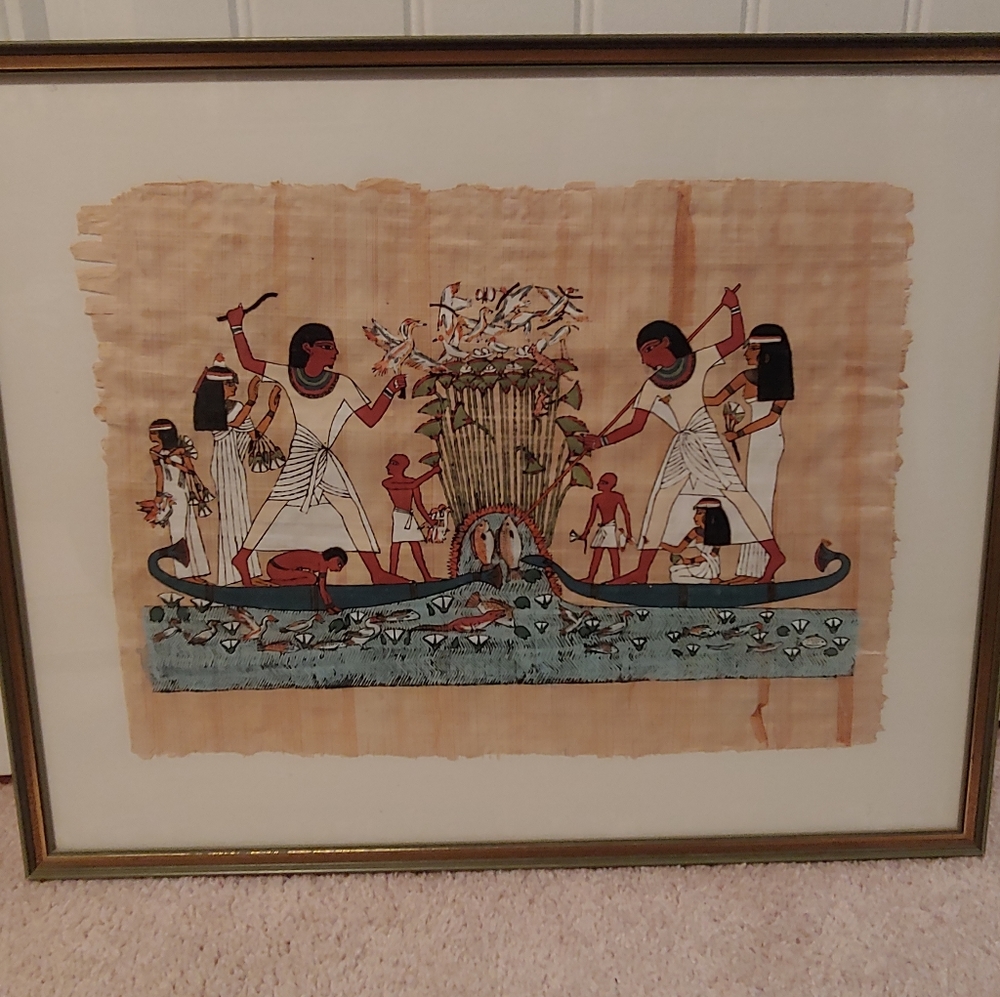 Vintage framed Egyptian art print